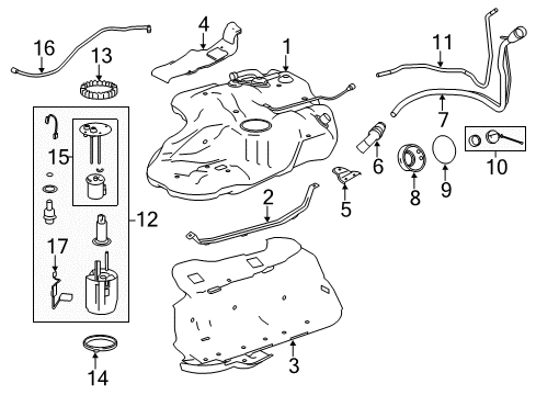 2014 Toyota Highlander Fuel Supply Filler Pipe Diagram for 77201-0E080