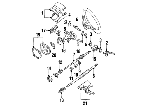 1992 Toyota Land Cruiser Steering Column & Wheel, Steering Gear & Linkage Tilt Housing Diagram for 45209-60060