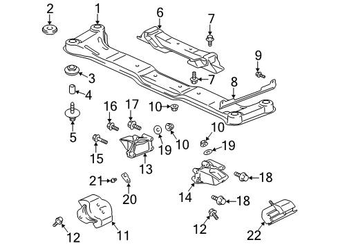 2006 Mitsubishi Montero Engine & Trans Mounting Nut-Flange Diagram for MF434105