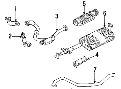 1995 Honda Passport Exhaust Components Converter Catalyst Diagram for 8-97100-228-1