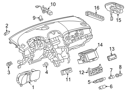 2013 Chevrolet Malibu Cluster & Switches, Instrument Panel Dash Control Unit Diagram for 23465799