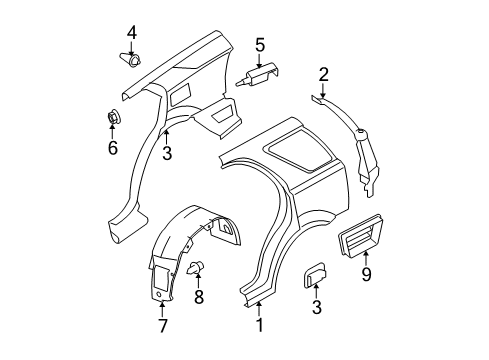 2008 Kia Sorento Fuel Door Switch Assembly-Tail Gate Glass Diagram for 935503E010CY