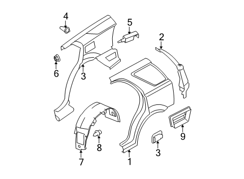 2008 Kia Sorento Fuel Door Switch Assembly-Tail Gate Glass Diagram for 935503E010WK