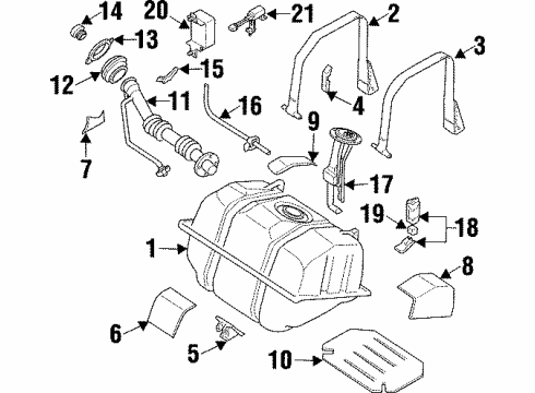 1997 Infiniti Q45 Fuel Supply Band Assy-Fuel Tank, Mounting Diagram for 17407-0P012