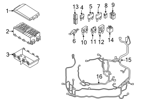 2010 Ford Focus Fuse & Relay Mini Fuse Diagram for D9ZZ-14526-A