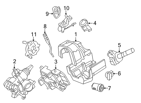 2009 Ford Expedition Anti-Theft Components Hood Switch Diagram for 9L1Z-14018-A