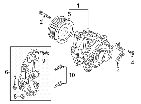 2021 Genesis G90 Alternator Bolt(Flange) Diagram for 11405-10356-K