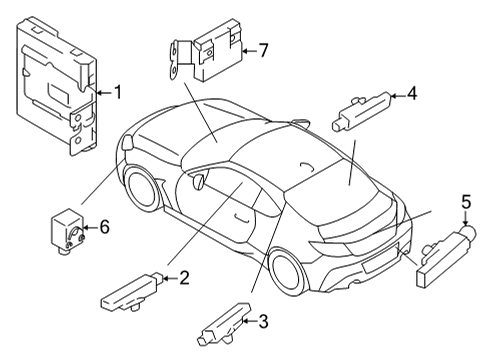 2022 Toyota GR86 Keyless Entry Components Module Bolt Diagram for SU003-00008