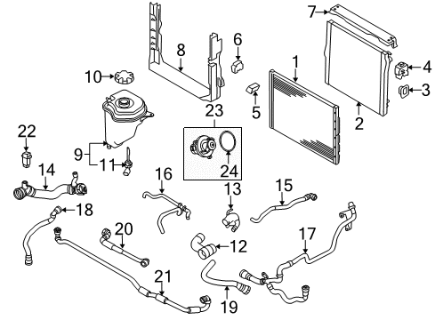 2013 BMW X6 Radiator & Components Radiator Coolant Hose Lower Diagram for 17127576378