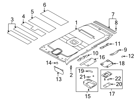 2004 Hyundai Santa Fe Interior Trim - Roof Overhead Multi Console Lamp Assembly Diagram for 92800-26110-YH