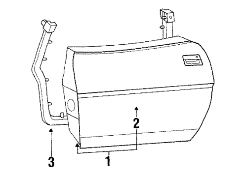 1986 Chevrolet Corvette Door & Components MIRROR, O/S RR VIEW Diagram for 14086770