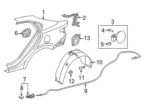 2021 Kia Rio Quarter Panel & Components Panel Assembly-Rear Combination L Diagram for 71585H9200