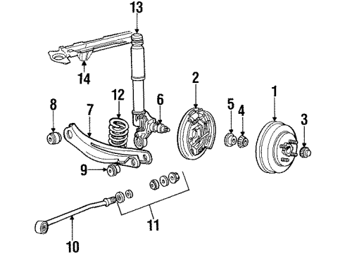 1984 Mercury Lynx Rear Brakes Wheel Cylinder Overhaul Kit Diagram for E43Z-2128-A