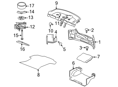 2001 Dodge Stratus Interior Trim - Rear Body Jack Assembly Diagram for 4695774AC