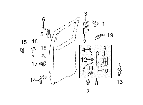 2008 Ford E-350 Super Duty Hardware Upper Hinge Diagram for 6C2Z-1526800-B