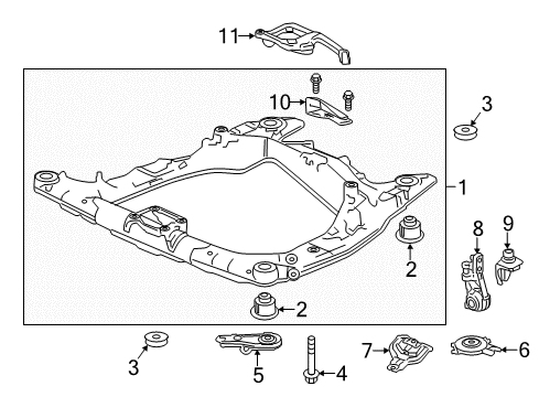 2015 Acura RLX Suspension Mounting - Front Stiffener, Front Sub-Frame Diagram for 50298-TY2-A00