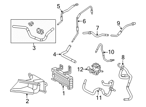 2018 Lexus RX450h Trans Oil Cooler Tube Sub-Assy, Oil Cooler Inlet Diagram for 32904-48160