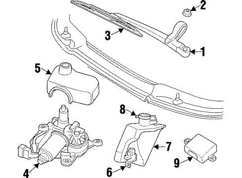 1997 Dodge Viper Wiper & Washer Components Arm WIPER-WIPER Diagram for 4848830