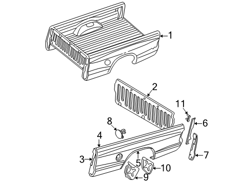 2006 Dodge Dakota Front & Side Panels Shield-Splash Diagram for 55359515AC