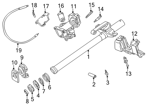 1999 BMW Z3 Ignition Lock Ignition Switch Diagram for 61328360925