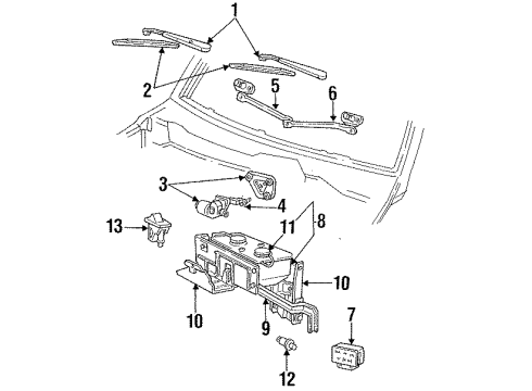 1997 Ford F-250 HD Wiper & Washer Components Rear Washer Pump Diagram for F6SZ-17664-DA