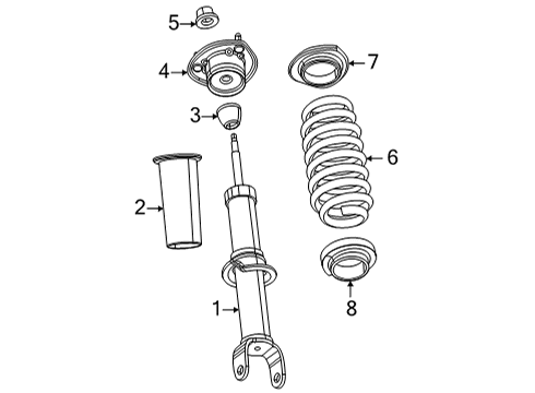 2022 Jeep Wagoneer Struts & Components - Front Suspension Diagram for 68423428AA