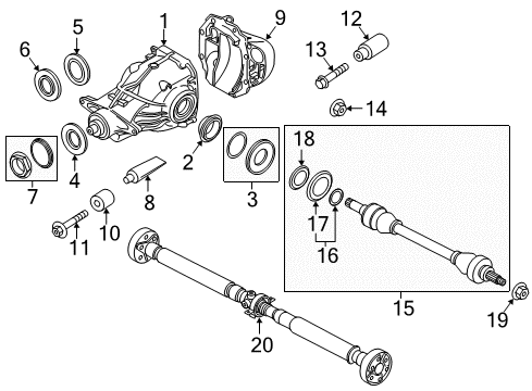 2012 BMW 535i GT Axle & Differential - Rear Automatic Gearbox Drive Shaft Diagram for 26108693397