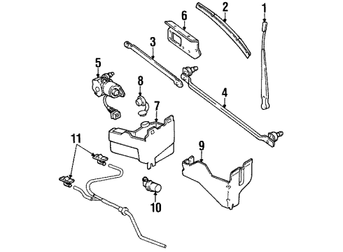 1987 Jeep Wrangler Wiper & Washer Components -- W/SHLD WIPER Connecting 0 Diagram for 4494573