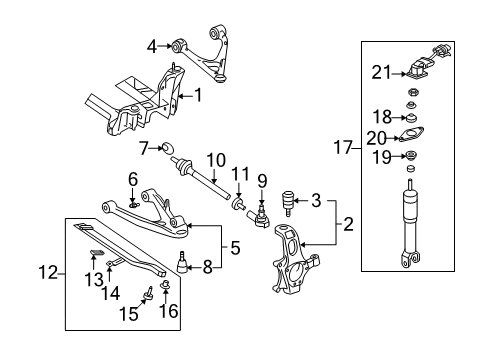 2006 Chevrolet Corvette Rear Suspension, Lower Control Arm, Upper Control Arm, Ride Control, Suspension Components Rear Suspension Knuckle Diagram for 88965637