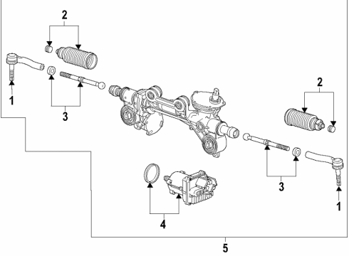 2020 GMC Sierra 1500 Steering Column & Wheel, Steering Gear & Linkage Steering Gear Diagram for 84733681