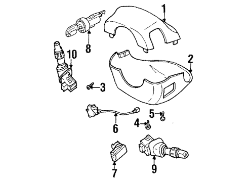 2001 Daewoo Nubira Switches Column Cover Screw Diagram for 94520142