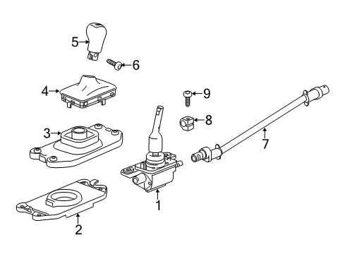 2019 Chevrolet Corvette Center Console Shift Knob Diagram for 24269695