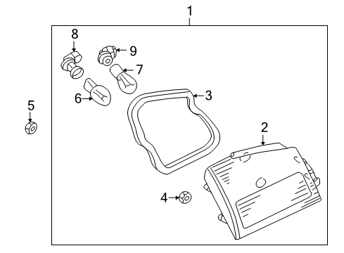 2004 Infiniti I35 Bulbs Lamp Assembly-Rear Combination, LH Diagram for 26555-5Y826