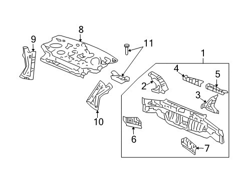 2004 Honda Accord Rear Body Stiffener, R. RR. Bumper Face Diagram for 66118-SDN-A00ZZ