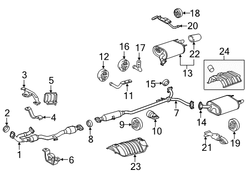2015 Toyota Camry Exhaust Components Gasket, Exhaust Pipe Diagram for 90080-43028