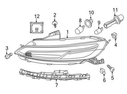 2014 Jeep Cherokee Bulbs Bulb Diagram for L000PSX24W