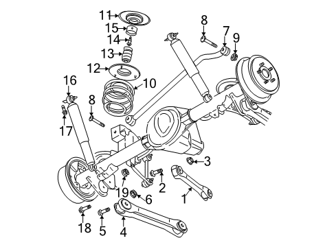 1998 Jeep Wrangler Rear Suspension ABSORBER-Suspension Diagram for 52088651AD
