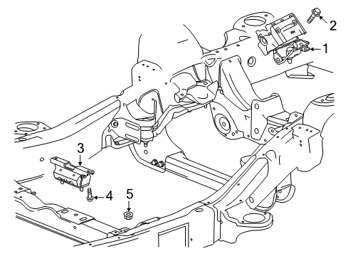 2018 Chevrolet Silverado 1500 Engine & Trans Mounting Transmission Mount Diagram for 23277116