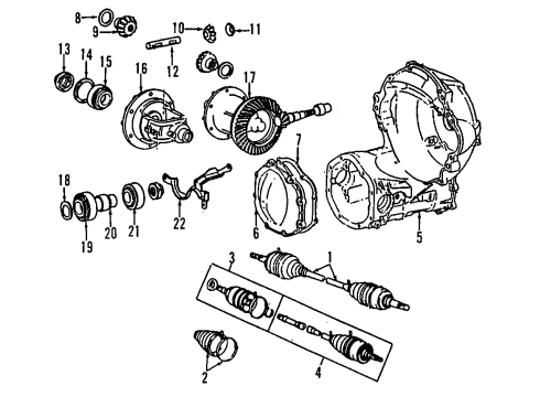 1984 Toyota Tercel Front Axle, Axle Shafts & Joints, Differential, Drive Axles Ring & Pinion Diagram for 41201-19435