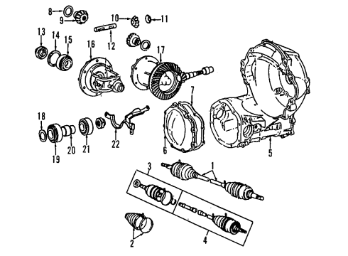 1987 Toyota Tercel Drive Shaft - Front Drive Shaft Assembly Diagram for 43410-16061