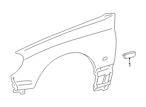 2002 Lexus IS300 Exterior Trim - Fender Moulding, Front Fender, Outside Rear LH Diagram for 75624-53020-A1