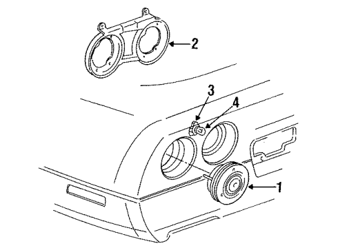 1988 Chevrolet Corvette Tail Lamps Lamp Asm-Tail Diagram for 915787