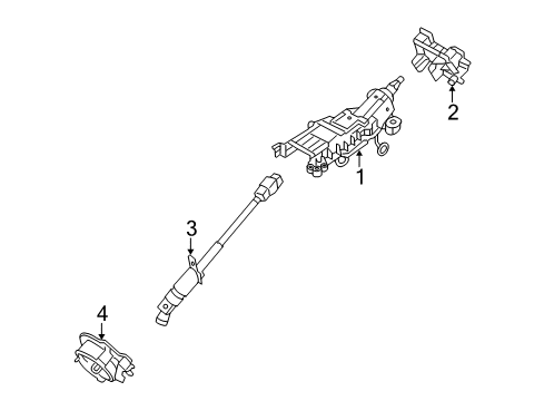 2012 Ford Flex Steering Column, Steering Wheel & Trim Column Assembly Diagram for BA8Z-3C529-J