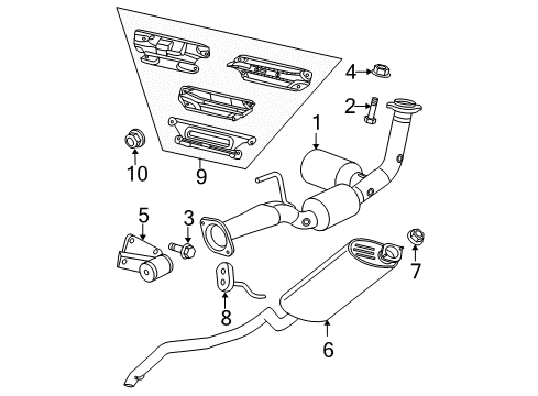 2007 Jeep Commander Exhaust Components Converter-Exhaust Diagram for 52124305AC