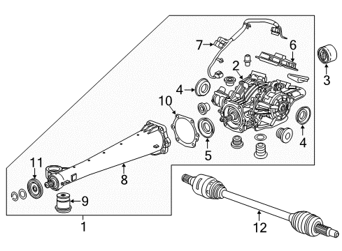 2018 Cadillac XT5 Axle & Differential - Rear Drive Axle Assembly Diagram for 84853347