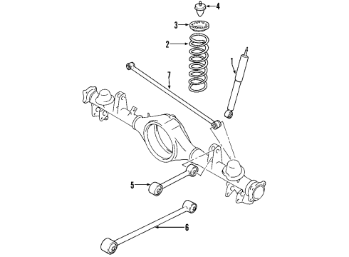 2005 GMC Envoy Rear Axle, Lower Control Arm, Upper Control Arm, Ride Control, Stabilizer Bar, Suspension Components Rear Shock Absorber Assembly Diagram for 15058617