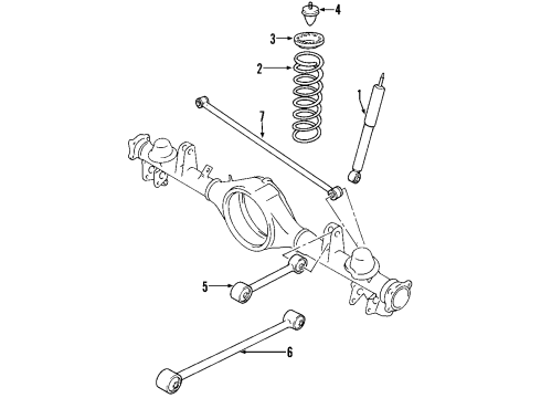 2005 GMC Envoy Rear Axle, Lower Control Arm, Upper Control Arm, Ride Control, Stabilizer Bar, Suspension Components Stabilizer Link Diagram for 88965471