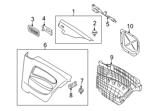 2013 BMW 135is Interior Trim - Quarter Panels Bracket, Column C Cover, Left Diagram for 51432996049