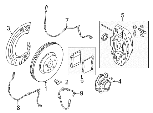 2017 BMW 750i xDrive Brake Components Brake Caliper, Black, Left Diagram for 34116872578