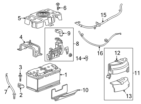2019 Cadillac CT6 Battery Positive Cable Diagram for 23249556